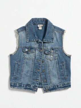 Mossimo Supply Co. Frayed Denim Jean Vest - Size Small